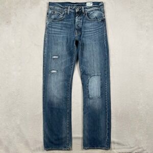 G Star Raw 3301 Jeans Mens 32X34 Blue Loose Fit Distressed Grunge Punk‎